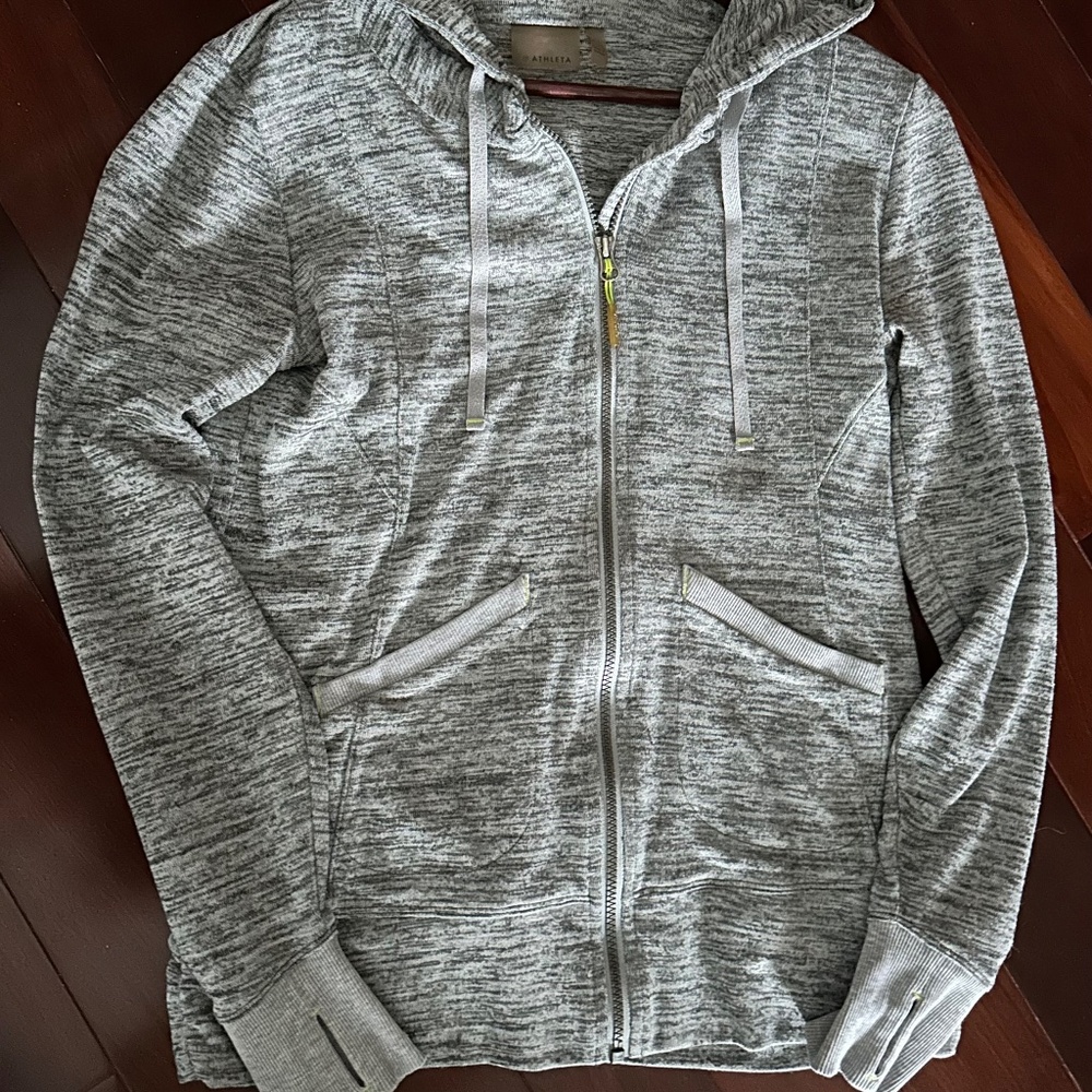 Athleta Women's Gray Hoodie Comfy Gently Used Jacket Size M